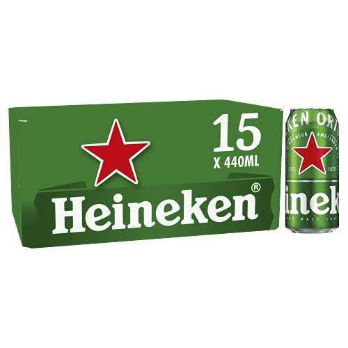 Heineken Premium Lager Beer Cans 15x440ml (Promo Any 2 for £22)