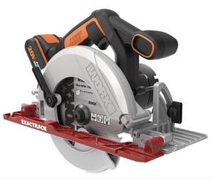 WORX WX530 20V 2Ah 165mm Exactrack Cordless Circular Saw Battery Charger Blade (UK Mainland) - With Code