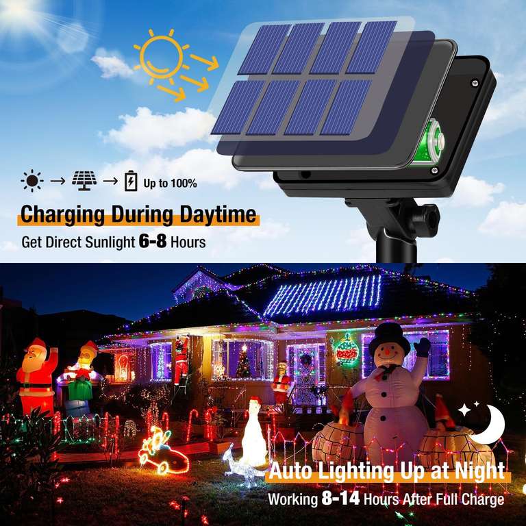 Led Post. Top Application btfarm 2 Pack Solar String Lights Outdoor Garden 16M/53FT 160 LED £6.99 ...