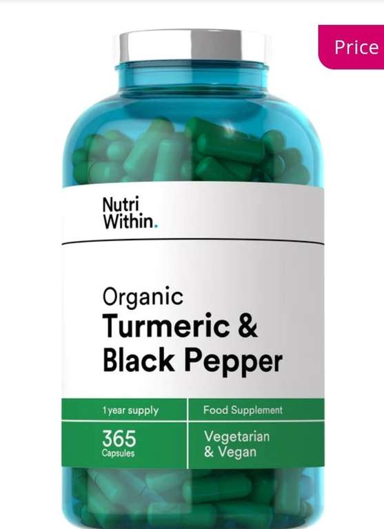 365 Nutri Within organic turmeric & black pepper capsules £9.99 + £1.50 collection @ Lloyds Pharmacy