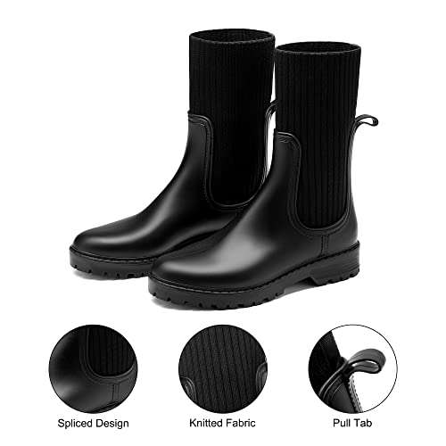 DREAM PAIRS Knitted Calf Wellington Boots (Black or Green) - £7.99 With code Dispatches from Amazon Sold by dreampairsEU