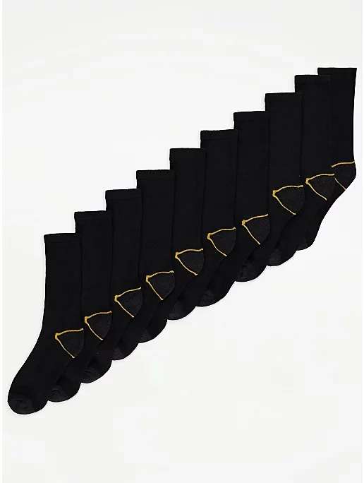 Black Contrast Trim Socks 10 Pack (Size 6-8.5 & 9-12) £6 Free Click & Collect @ George (Asda)