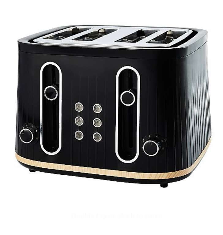 Black And Wood Textured Scandi 4-Slice Toaster £25 Free Collection @ George (Asda)