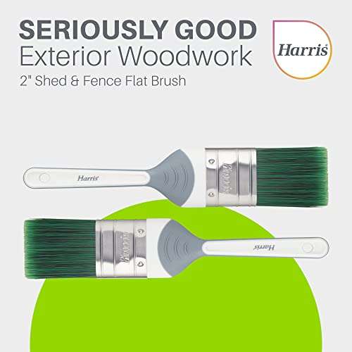 Harris Seriously Good Shed & Fence No Loss Woodwork Paint Brush, 2"