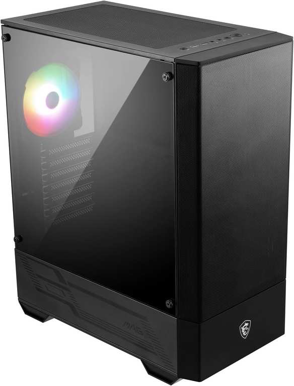 MSI MAG FORGE 110R Mid-Tower PC Case - ATX, Micro-ATX & Mini-ITX Capacity, Magnetic Dust Filter, USB 3.2 Gen 1 Type-A Ports