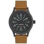Timex TW4B247009J Expedition Scout Solar-Powered 40mm Mineral Glass Gunmetal Leather Strap 50M WR - Sold by Amazon US