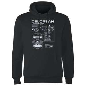 Back To The Future DeLorean Schematic Hoodie FREE BEER! & Free Delivery at IWOOT