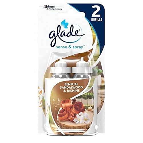 Glade sensing spray 18ml refill X 2, jasmine and sandals wood flavour, £2.10 (cheaper with Subscribe and Save) @ Amazon