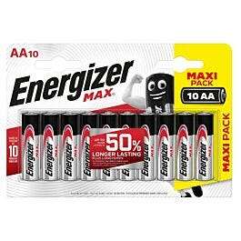 Energizer Max Alkaline AA 10 Pack - £3.99 Free Click & Collect / £4.95 Delivery @ Robert Dyas