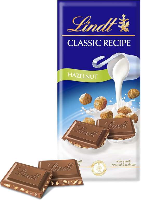 Lindt Classic Recipe Milk Chocolate Hazelnut Bar