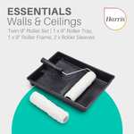 Harris 101092005 Essentials Walls & Ceilings Twin Set | 1 x Tray, 1 x Frame, 2 x Roller Sleeves | 9" free local collection