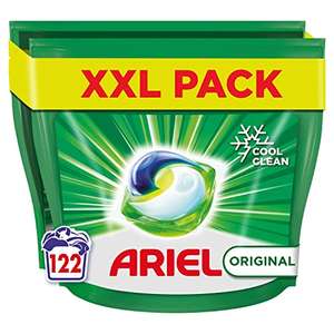122 Wash (61x2) Ariel All-in-1 PODS Laundry Detergent Washing Liquid Tablets / Capsules, Original (£15.61/13.97 S&S)