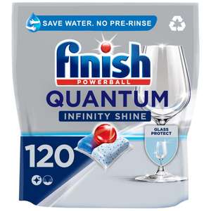 Finish Quantum Infinity Shine Dishwasher Tablets Bulk, 120 Dishwasher Tabs - W/Voucher & discount applied at checkout (£12.48 / £11.23 S&S)