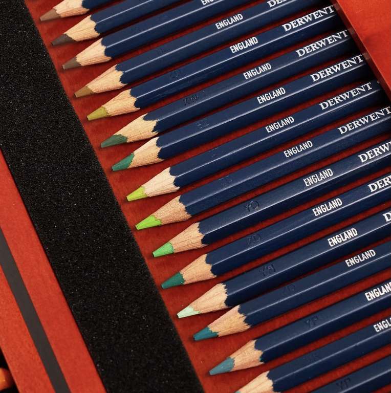 Derwent Watercolour Pencil Wooden Box 72 Assorted Colours for £124.50 ...