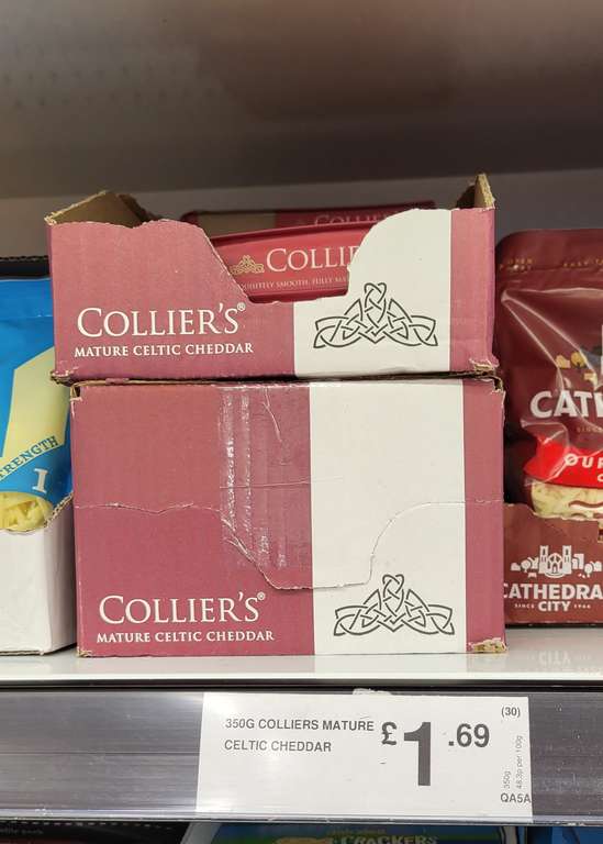 Colliers 350g mature Celtic cheddar £1.69 @ farmfoods Liverpool