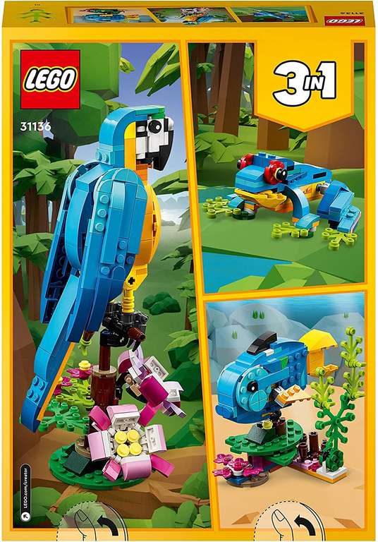 LEGO Creator 3 in 1 31136 Exotic Parrot to Frog to Fish Animal Figures £15.99 (click & collect) @ Smyths