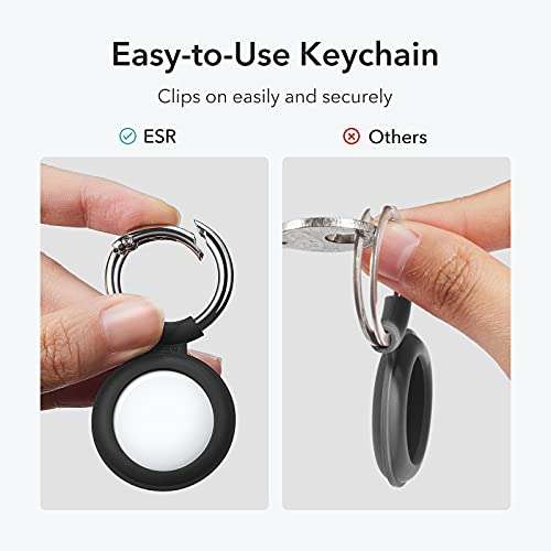 ESR Tag Keychain, Compatible with AirTag Keyring, Silicone Case, 2 Pack £3.91 using code @ Amazon / YBintech-EU
