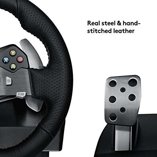 Logitech G920 Driving Force Racing Wheel and Floor Pedals, Stainless Steel Paddle Shifters, Leather Steering Wheel Cover £169.99 @ Amazon