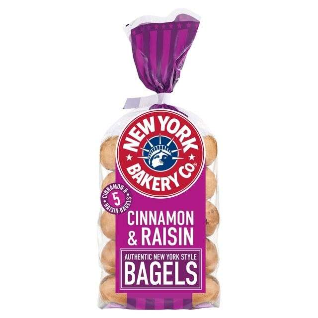 New York Bakery Co. Cinnamon & Raisin Bagels 5 per pack - £1.30 @ Morrisons