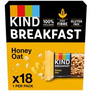 KIND Breakfast Cereal Bars, Healthy Gluten Free Snacks, Honey Oat, 18 Bars £6.97 Dispatches from Amazon Sold by Amazon Warehouse