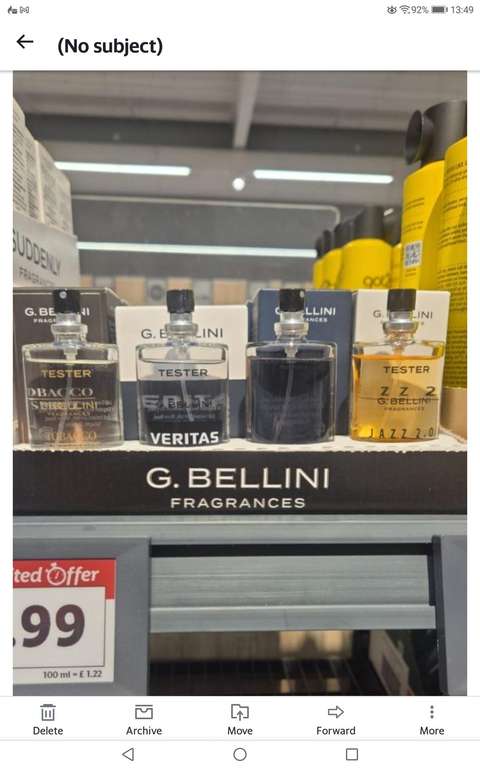 Suddenly & G. Bellini Fragrances 50ml EDP £3.99 at Lidl, Northallerton