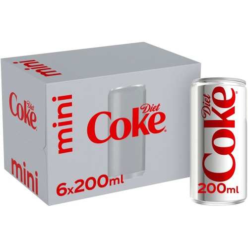Diet Coke Mini Cans 6x200ml - Instore Daventry