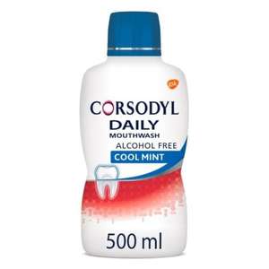 Corsodyl Daily Gum Care Mouthwash Alcohol Free Cool Mint 500ml (£2.85 S&S - £2.55 Max S&S)