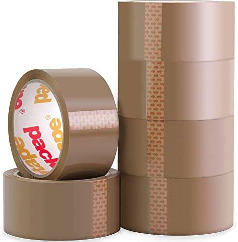 Packatape General Purpose Brown Packaging Tape 6 Rolls Cellotape Per Carton 48mm x 66m - £6.99 / £6.29 S&S @ Amazon