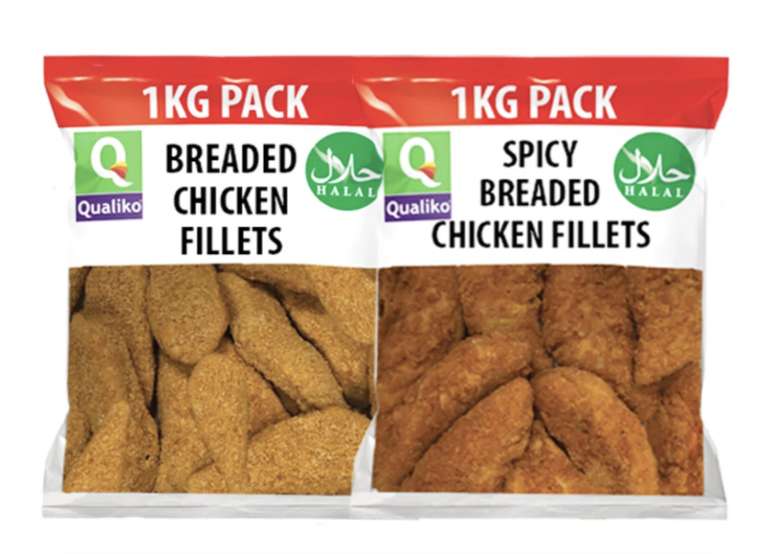 1kg Qualiko Original / Spicy Breaded Chicken Fillets Mix any 2 for £8 @ Farmfoods
