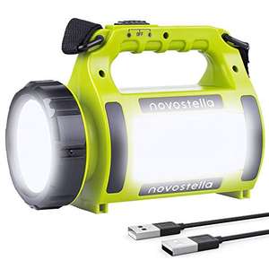 NOVOSTELLA Rechargeable LED Torch, Multi-Functional Camping Light, Waterproof Outdoor Spotlight Searchlight £17.60 Lightning Deal @ Amazon