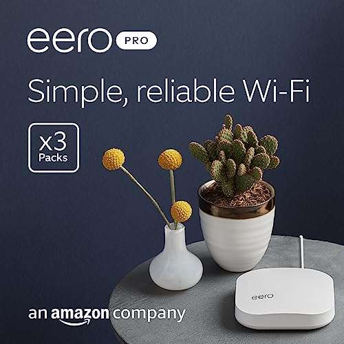 Amazon eero Pro mesh Wi-Fi 5 router system| 3-pack | coverage up to 560 sq.m