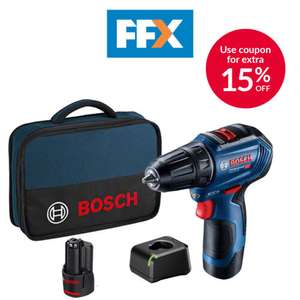 Bosch GSR12V30 KIT 12V 2x 2Ah Batteries Brushless Drill Driver Kit Charger Case £70.47 with code @ FFXTools via eBay (UK Mainland)