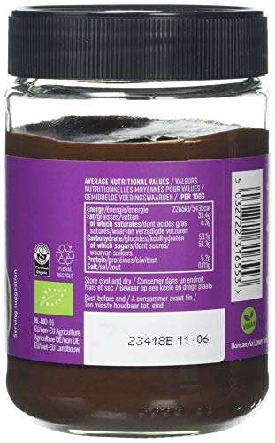 Bonsan Organic Vegan Plain Choco Spread, 350g (Pack of 6) - Or £8.93 S&S