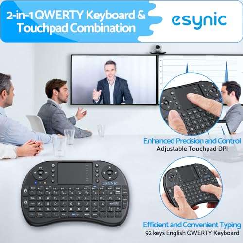 eSynic Mini Wireless Keyboard 2.4G XBMC Keyboard Touchpad Mouse Combo- Multi-media Portable Handheld (British Layout) sold by eSynic Direct