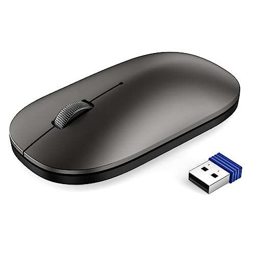 TECKNET Slim Wireless Mouse, USB Mouse, 2.4G Silent Cordless Mouse With 3 Adjustable DPI Levels up to 3200 DPI by TECKNET