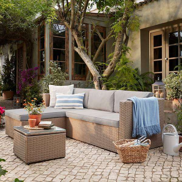 Alexandria Rattan Effect Garden Corner Sofa Set