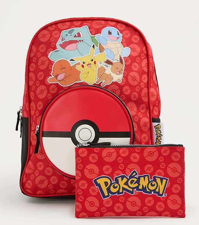 Pokémon Red Backpack with Pencil Case / Sonic the Hedgehog Blue Backpack with Pencil Case - Free C&C