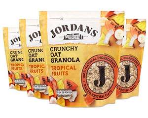 Jordans Granola Tropical / Fruit & Nut / Raisin & Almond Breakfast Cereal High Fibre 750g x 4 packs £8 @ Amazon