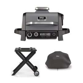 Ninja Woodfire Electric BBQ Grill & Smoker w/Stand & Cover + 900g Woodfire Pellets All Purpose Pack (£314.99 after using email signup code)