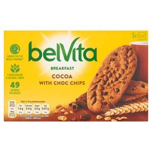 Belvita Breakfast Biscuits Cocoa with Choc Chips Multipack x5 225g £1 @ Sainsburys