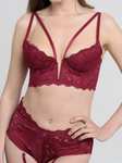 Lovehoney Parisienne Wine Plunge Longline Bra and Thong Set - £19.99 + Free Delivery On All Orders @ Lovehoney