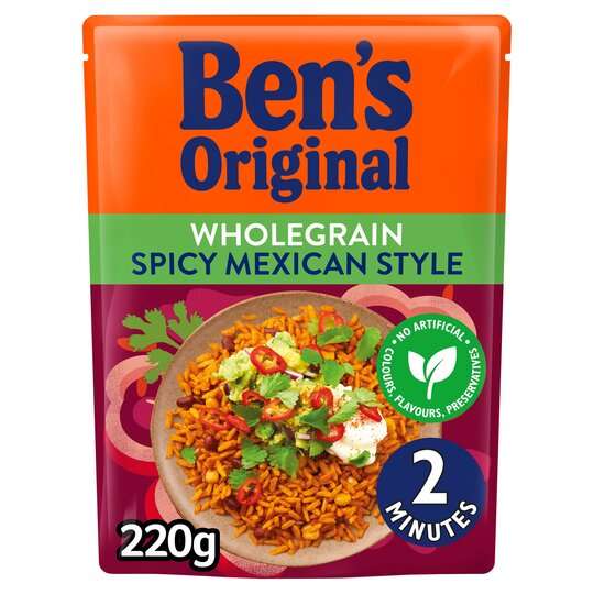 Ben's Original Wholegrain Spicy Mexican Style Rice 220g Clubcard Price