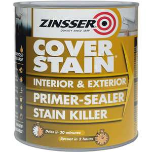 Zinsser Cover Stain White Stain Killer Primer Paint - 1 Litre - Sold by PaintStop