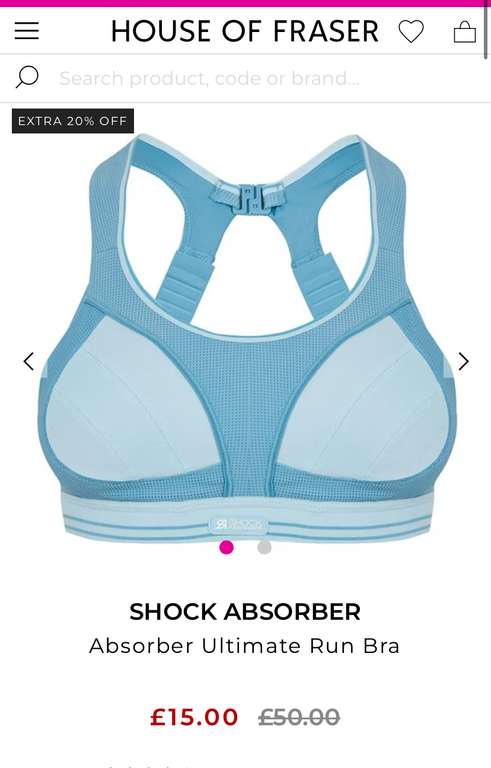 Shock Absorber Run Bras Dusty Lilac/Blue/Red+Blue £12 - White £11.20  (Select Sizes)