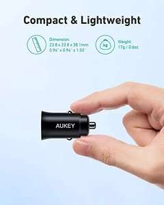 AUKEY 24W Dual USB-A Metal Car Charger - 2 for £6