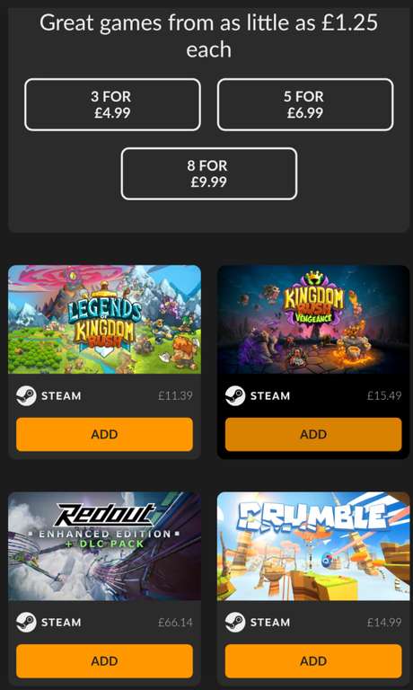 [PC-Steam] Build your own Play On The Go Bundle 3 - 3 games for £4.99 / 5 for £6.99 / 8 for £9.99 @ Fanatical
