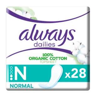 Always Dailies Cotton Pantyliners 28s