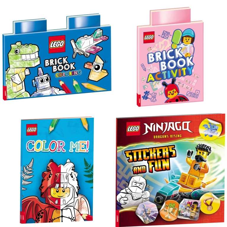 LEGO Brick Book Colour Number | Coloring | Brick Book Activity | Doodle Time | Color Me | Ninjago Dragon's Rising Stickers & Fun | 100 Mazes