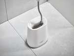 Joseph Joseph Flex Lite - Silicone Toilet Brush with Slimline Holde Set, Flexible Anti-drip, Anti-clog Deep Clean Head, White, Small