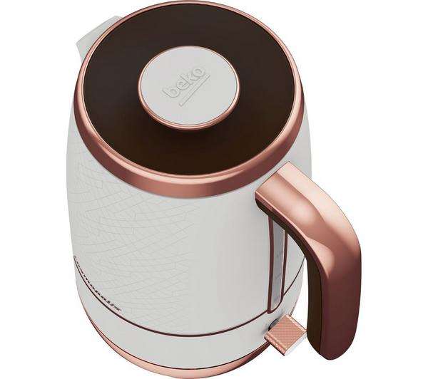 BEKO Cosmopolis WKM8306W Jug Kettle - White & Rose Gold - £11.97 Free Collection @ Currys